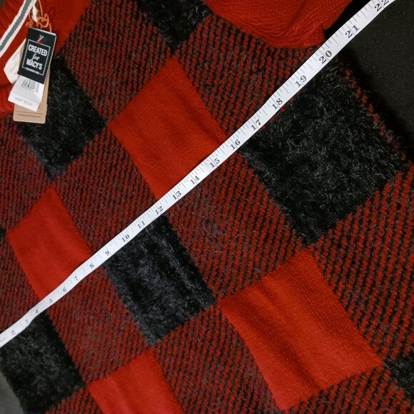 NEW Weatherproof Vintage Buffalo Check Crew Neck Sweater Black & Red Size L - Picture 10 of 11